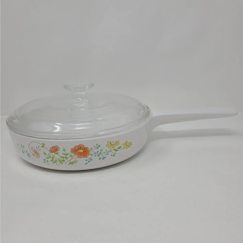 Corning Ware Wildflower Rangetopper Covered Skillet N-8 1/2-B 8.5”
